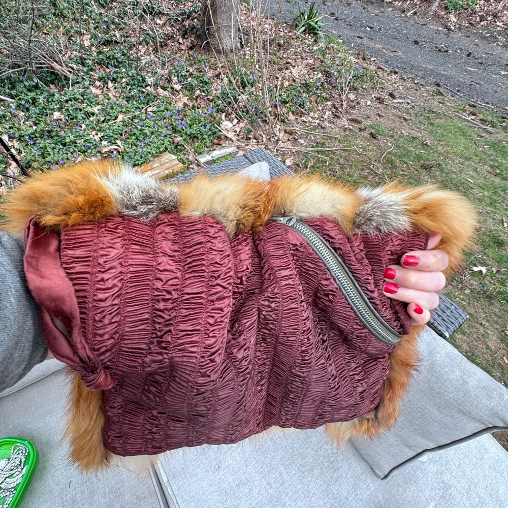 Vintage Genuine Red Fox Fur Hand Muff - Picture 10 of 15